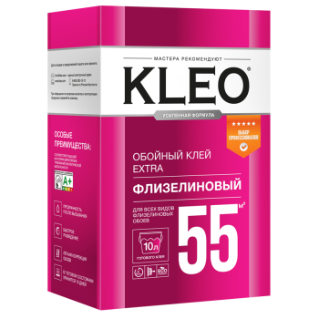 Клей для обоев флизелиновый 380г EXTRA 55 KLEO  55м2   *1/16/480
