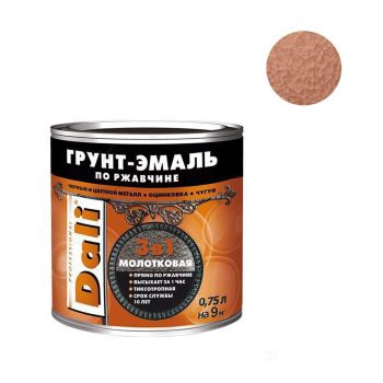 Грунт-эмаль по ржавчине медная с молотковым эффектом 0,75 л DALI *1/6/576