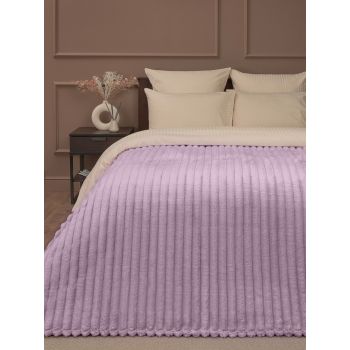 Плед 200*220см фланель крупный рубчик сиреневый TF FNJR LI-BE3 049/2022 NC Absolute *1
