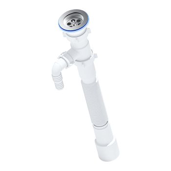 Сифон гофрированный 1 1/2"*40/50 (870-1670мм) с отводом для стиральной машин  АНИ G118  *1/40