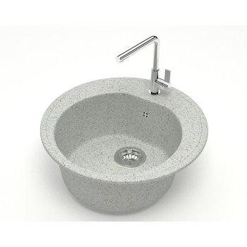 Мойка из искусственного камня круглая светло-серая матовая AGATA 3/Q10 (510мм) *1