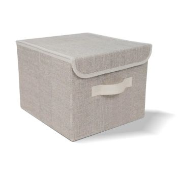 Короб для хранения нетканый материал "Linen" 300х400x250мм с крышкой 17101 "EG" *1/12
