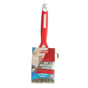 Кисть плоская для инт.красок  70мм натуральная щетина двухкомпонентная ручка арт.7104003 PARAD *1