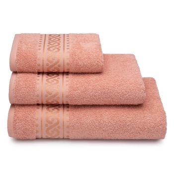 Полотенце махровое 70*130см Pirouette цв. 15-1327 розово-персиковый 420гр/м2 ПТ-3501-5578 *2/8