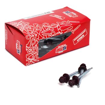 Саморезы кровельные BROZEX коробка 4,8*51 (70шт) RAL 3005 винно-красный *6