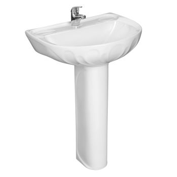 Умывальник ЛОТОС 58 см белый с 1 отверстием (г.Воротынск) (к нему подходит пьедестал ВЕСТ) *1