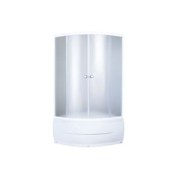 Душевой уголок 90*90*195 Aguapulse 9401В поддон высокий белый, мат. стекло   *1