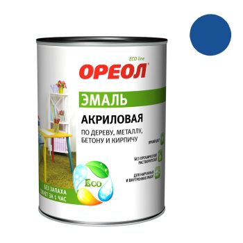 Эмаль акриловая синяя 0,9 кг Ореол (см. арт. КТ537)*1/14/588