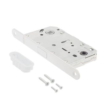 Защелка врезная п/ручку и фиксатор БЕЛЫЙ матовый БЕСШУМНАЯ 5300-MC-WC-WM Code Deco *1/40