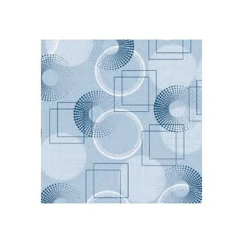 Клеёнка на нетканой основе "Dekorama" "Круги. квадраты" на голубом шир.1,4м 101B *20
