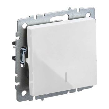 Механизм выключателя "BRITE" 1кл. белый с подсветкой IEK BR-V10-1-10-K01 *10/100
