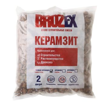 Дренаж керамзитовый фракция 5-10 мм 2 л BROZEX *10/540