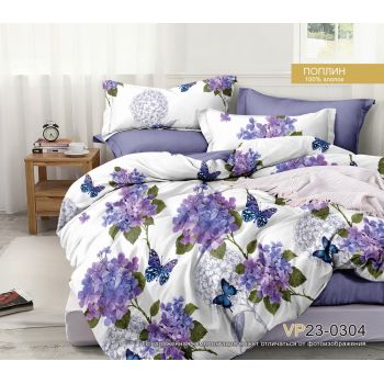 Постельное белье 1,5сп поплин на резинке Орхидея VP23-0304, наволочки 70*70 - 2шт *1/4