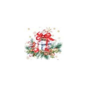 Салфетки бумажные 3сл 24*24см 25л Подарок на Новый год Bouquet de Luxe*15