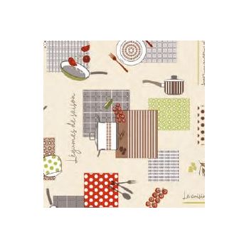 Клеёнка на нетканой основе "Dekorama" "Посуда" шир.1,4м 043A *20