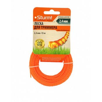 Леска 2,4мм квадрат крученый  15м (GТ3535-2.4-S-15) STURM *1/14/168