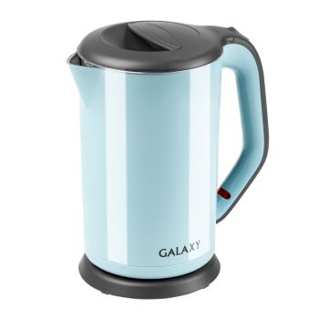 Чайник электрический нерж/пластик 1,7л 2000Вт GALAXY GL 0330 голубой, двойная стенка *1/6
