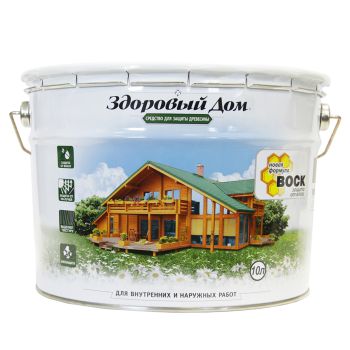 Защитно-декоративное покрытие для древесины Тик 10 л Здоровый дом (аналог КС714) *1/55