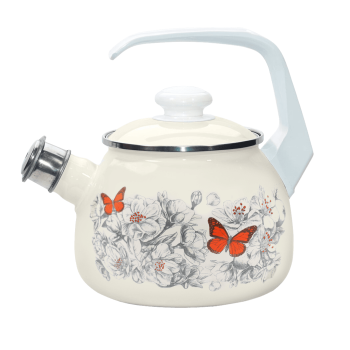 Чайник эмалированный со свистком 2,5л, с Деколью С-2711АП/4 *1/4