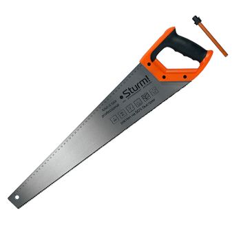 Ножовка по дереву 550мм STURM с карандашом 11-12 зуб.на дюйм,КАЛЕНЫЙ ЗУБ,3D (1060-11-5511)*1/6/48**
