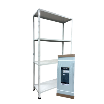 Стеллаж металл. "Steller" выс.1,95м, шир.1,0м, гл.0,4м, 4полки (мах нагр.на полку 100кг), Серый *1