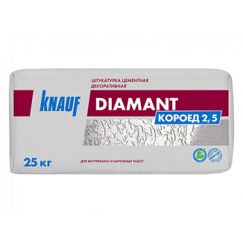 Штукатурка декоративная цементная Диамант Короед 2,5 25 кг КНАУФ *1/48