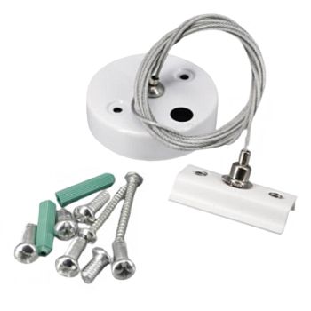 Подвес для шинопровода однофазного белый трос 2м макс нагрузка 100кг G-1-H-IP20 аналог КТ191 *1/50