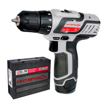 Дрель-шуруповерт 12В 2скор.0-400/0-1400об/мин 28Нм 2Ач 2аккум LI-ION ДА-12ЭР ИНТЕРСКОЛ *1/10