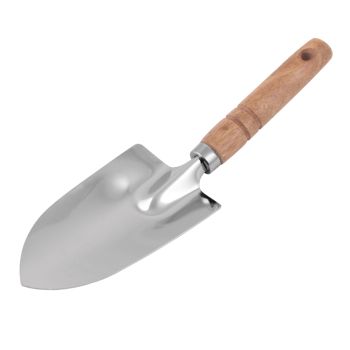 Совок посадочный L-275, широкий, нерж покр, дерев ручка (0532-1) ЦИ    *1/24/144