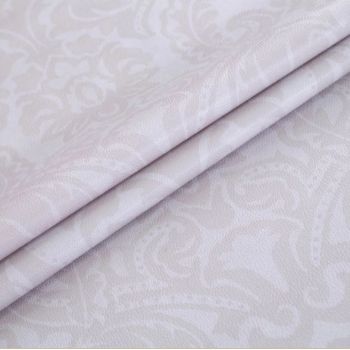 Клеёнка на тканевой основе "кожа" "Модерн" "Узоры бежево-серые" шир.1,37м GW-21292 "Great Way" *20