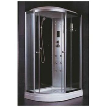 Кабина душевая 120*80*218 Z58L поддон низкий стекло прозрачное электрика ст.черная VERNER 4уп