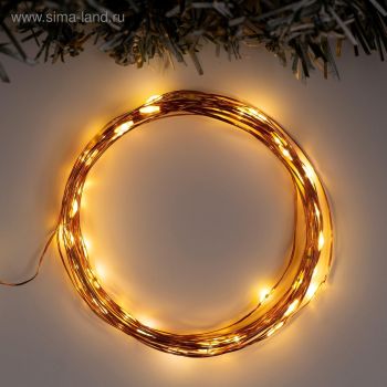 Гирлянда Нить 5 м 50LED тепл.бел.медная нить роса IP20 AAх3 (нет в комплекте) 5198320 *1/150