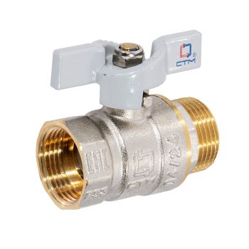 Кран шаровый 3/4" (Ø20) М/П бабочка СТМ (СТАНДАРТ) CWFMB034 (аналог ЗФ774) *1/15/120
