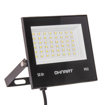 Прожектор светодиодный 50Вт 6,0K IP65 холодный Онлайт OFL-50-6K-BL-IP65-LED 71660 *1/20/40