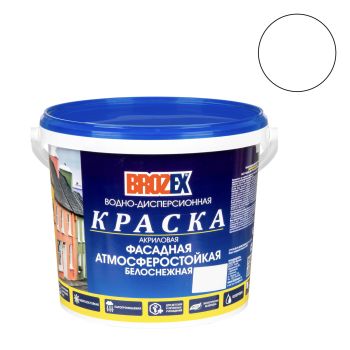 Краска акриловая фасадная 6 кг BROZEX белоснежная  *1/75