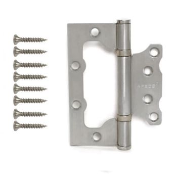 Петля без врезки 100*75*2,5мм НИКЕЛЬ матовый NiS (комплект 2шт.) АПЕКС *1/5/50