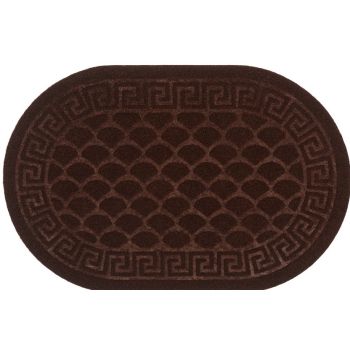 Коврик влаговпитывающий 40*60 см овал "Чешуйки" коричневый "KOVROFF" (арт.ПО/04/01/03)   *1/15