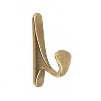 Крючок мебельный ЗОЛОТО сатинированное "Ника" 1 рожковый (индивид. упаковка) "SANBERG" *10/100