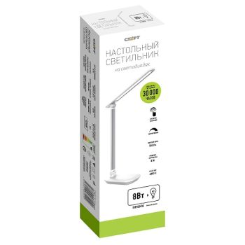 Светильник настольн. Старт СТ112 (светодиодный 8Вт сенсорный выкл с диммером) белый 220В *1/12
