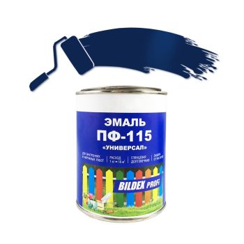 Эмаль ПФ-115 синяя 0,8 кг BILDEX  *1/13/546