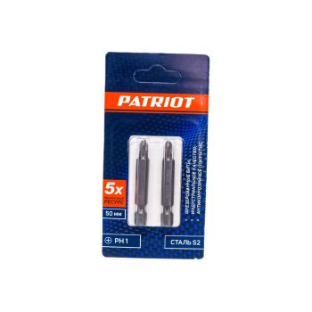 Бита крестовая PH1х50мм (2шт) фрезерованная S2 хвостовик 1/4"Е EDGE PATRIOT *1/20/240