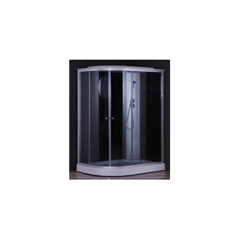 Кабина душевая 120*80*215 66128А L поддон низкий стекло прозрачное электрика ст.белая VERNER 4уп