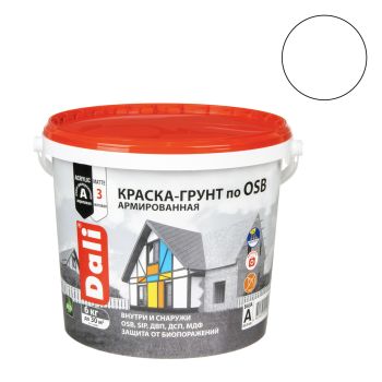 Краска - грунт по OSB акриловая для внутренних и наружных работ 6 кг ДАЛИ База А *1/60