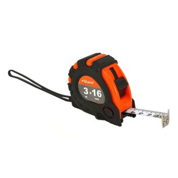 Рулетка  3м х16мм резино-пластик. корпус стальная лента фиксатор магнит арт.3100101STURM *1/12/120**