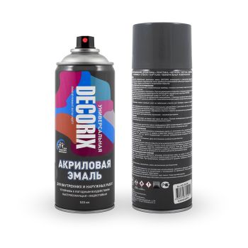 Эмаль-аэрозоль графитовый серый 520мл  "DECORIX"  *1/12