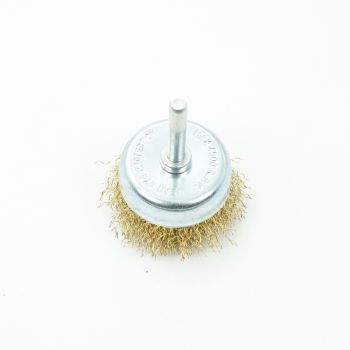 Щетка-крацовка "чаша" латунирован.круч.провол. 50мм 0,3мм для дрели арт.36700050 Bohrer *1/120