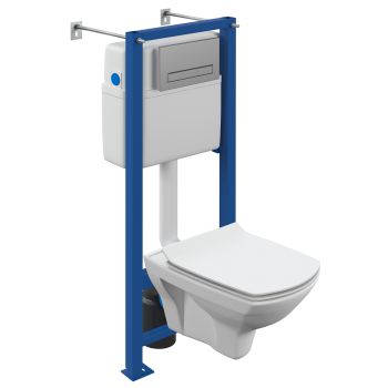 Инсталляция CARINA XL CO DPL EO(унитаз, кр.slim DP lift+инст VECTOR, кн BLICK пл.хром мат)Cersanit*1
