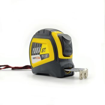 Рулетка  5м х19мм резино-пластик корпус стальная лента автостоп магнит арт.YK005190M Novocraft*1/12