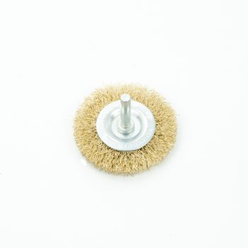 Щетка-крацовка "круглая" латунирован.круч.провол. 0,3мм  60мм для дрели арт.36702060 Bohrer *1/120