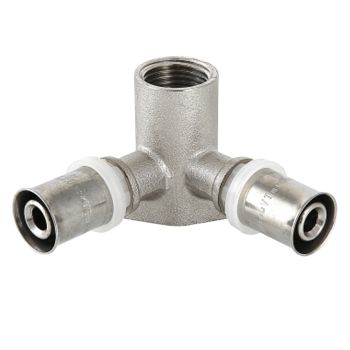 Тройник с креплением 16*1/2"(Ø20) пресс/мама VALTEC 234 *1/10